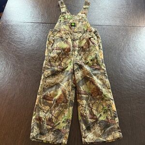 John Deere Kids' Camo Overalls - Brown/Green Sz 4T